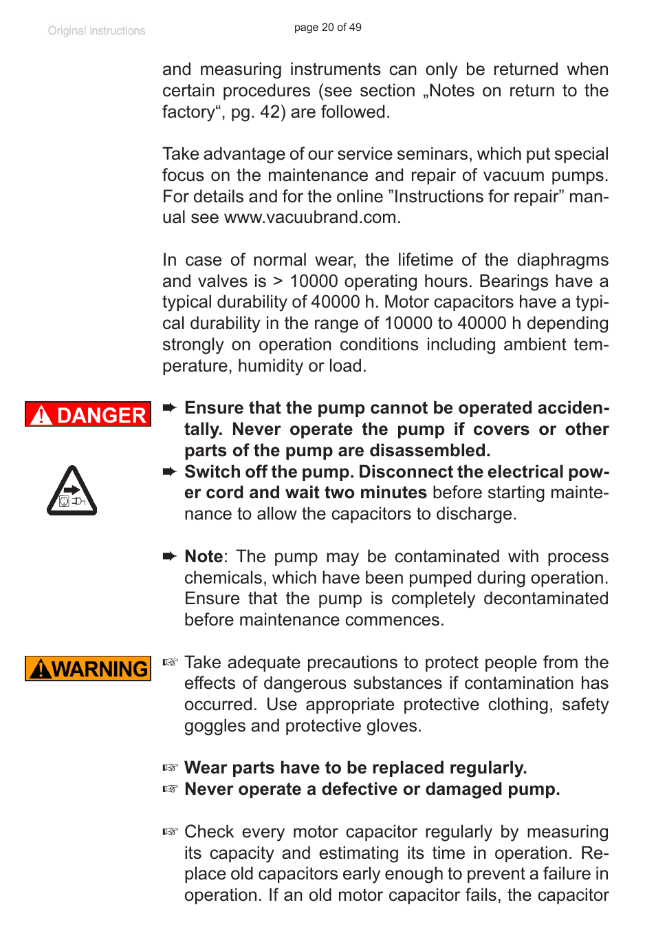 VACUUBRAND PC 8 m. RC 6 User Manual | Page 20 / 49