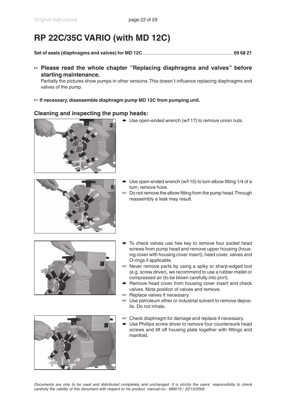 VACUUBRAND RP 35C VARIO User Manual | Page 22 / 29