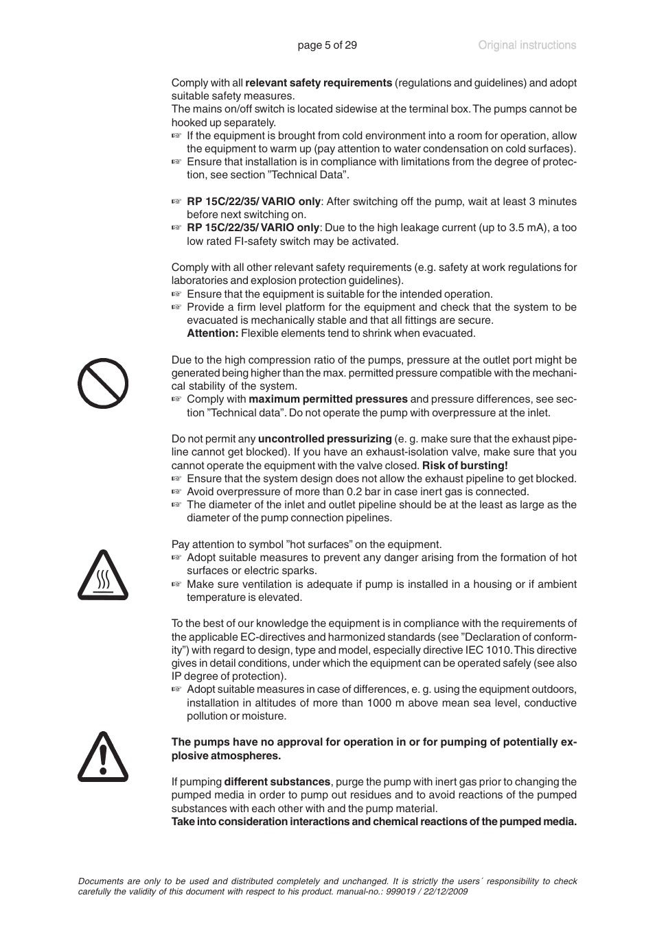 VACUUBRAND RP 35C VARIO User Manual | Page 5 / 29