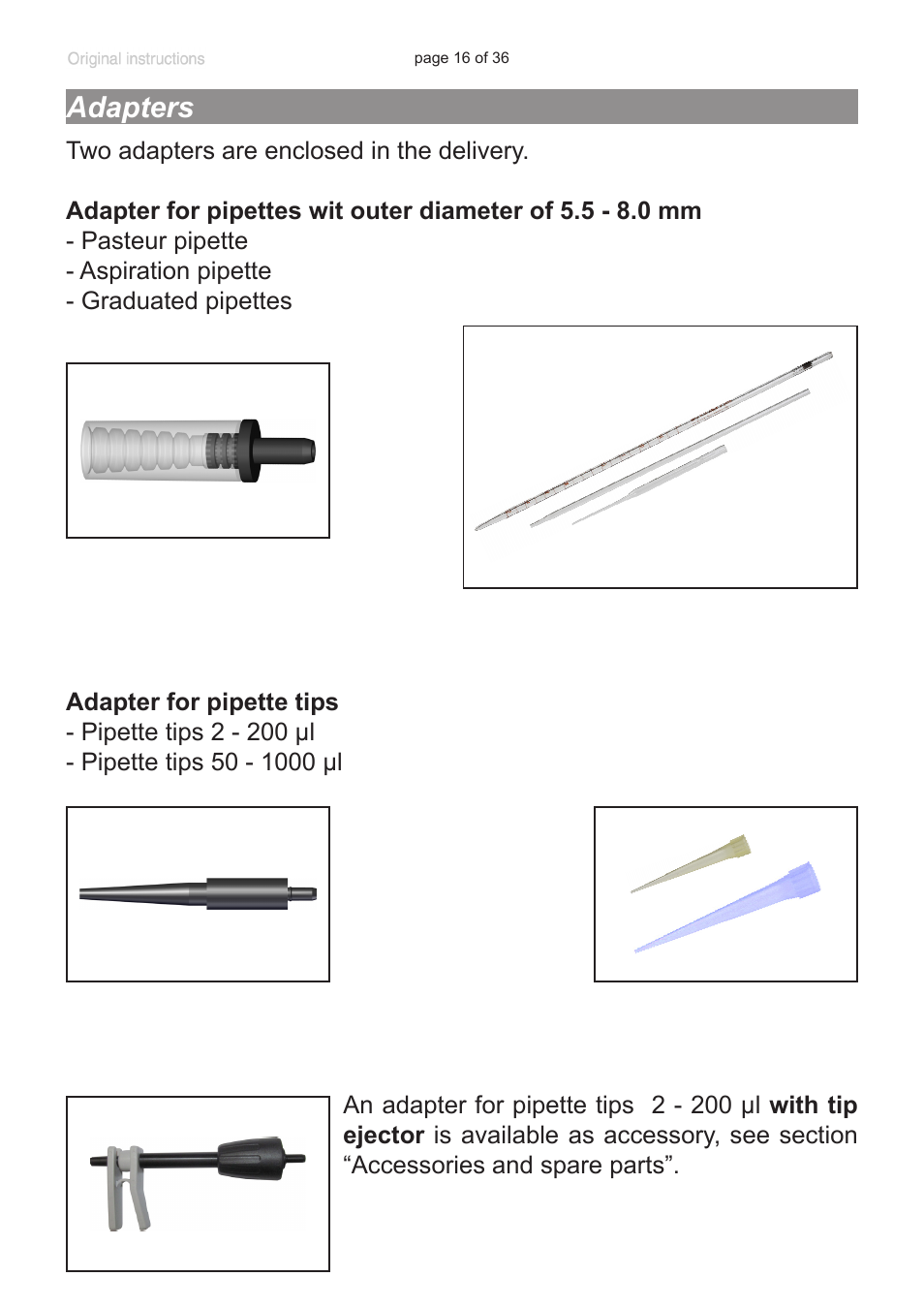 Adapters | VACUUBRAND VacuuHandControl VHCpro User Manual | Page 16 / 36