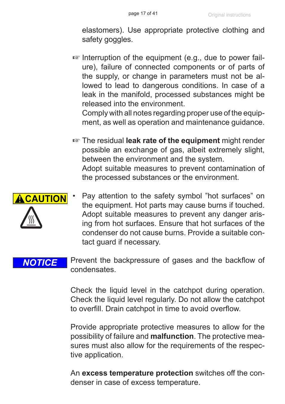 Notice | VACUUBRAND Exhaust waste vapour condenser Peltronic User Manual | Page 17 / 41