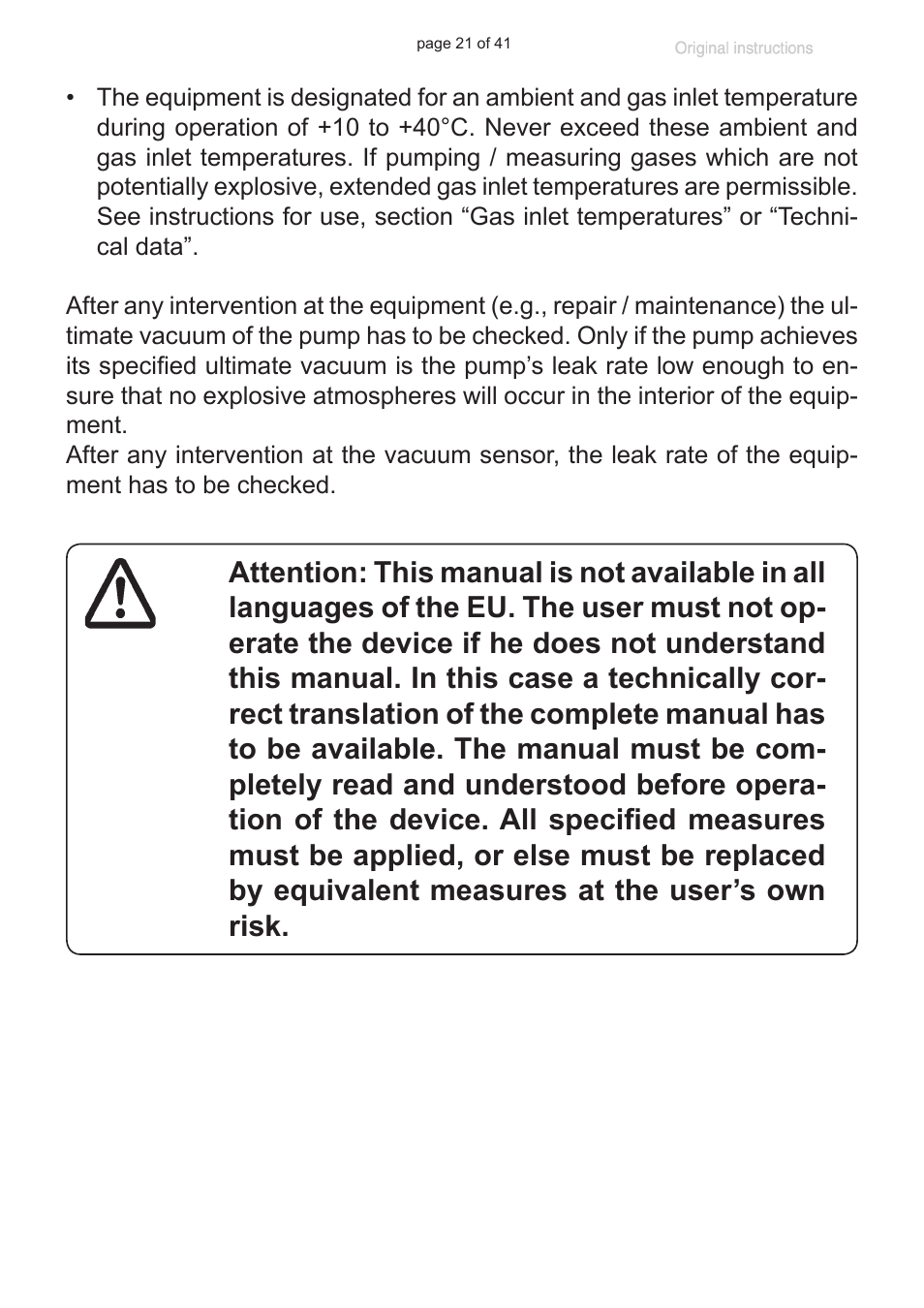 VACUUBRAND Exhaust waste vapour condenser Peltronic User Manual | Page 21 / 41