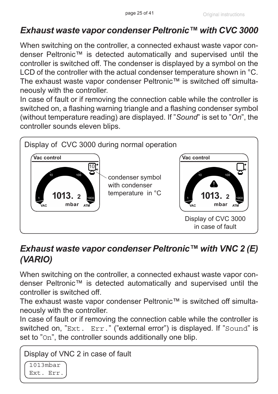 Exhaust waste vapor condenser peltronic, With vnc 2 (e) (vario) | VACUUBRAND Exhaust waste vapour condenser Peltronic User Manual | Page 25 / 41