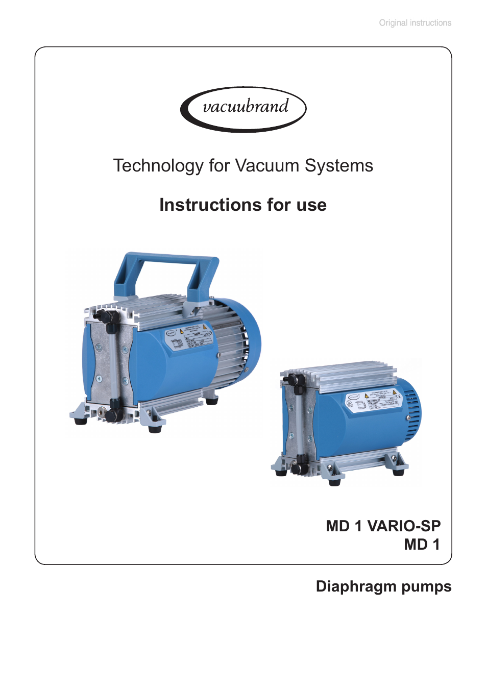 VACUUBRAND MD 1 VARIO-SP User Manual | 68 pages