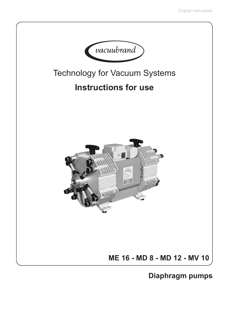 VACUUBRAND MV 10 User Manual | 51 pages