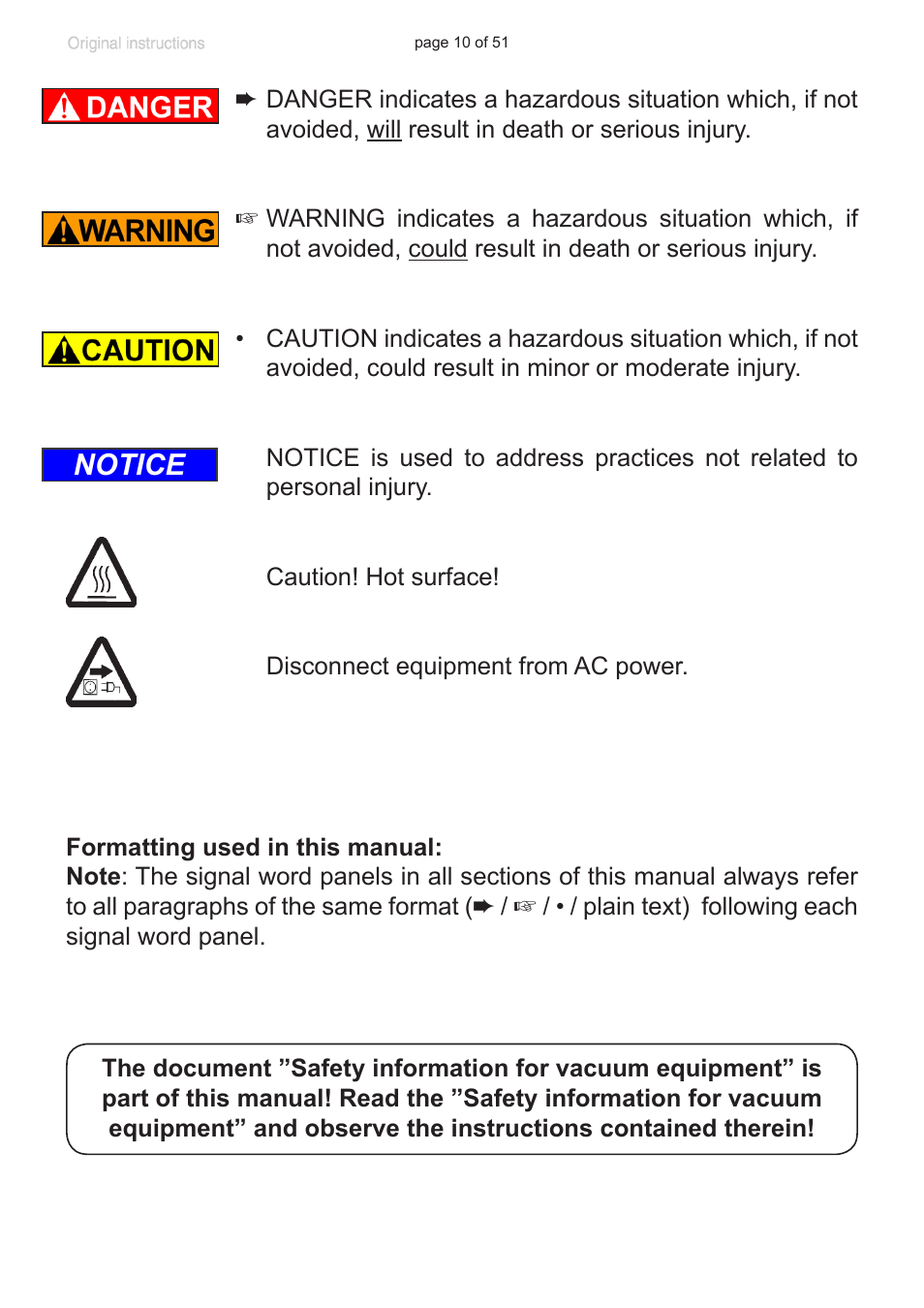 Notice | VACUUBRAND MV 10 User Manual | Page 10 / 51