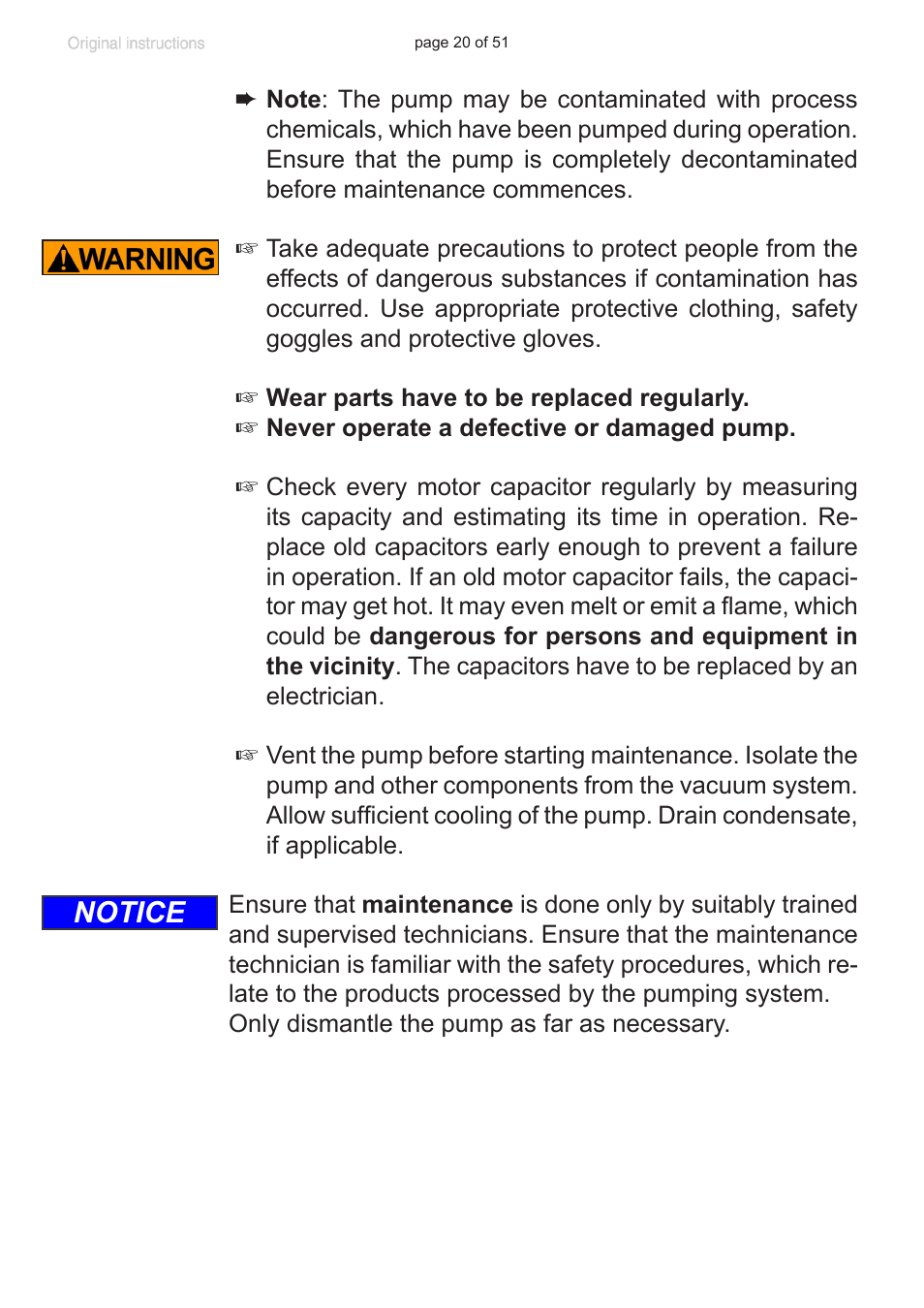 Notice | VACUUBRAND MV 10 User Manual | Page 20 / 51