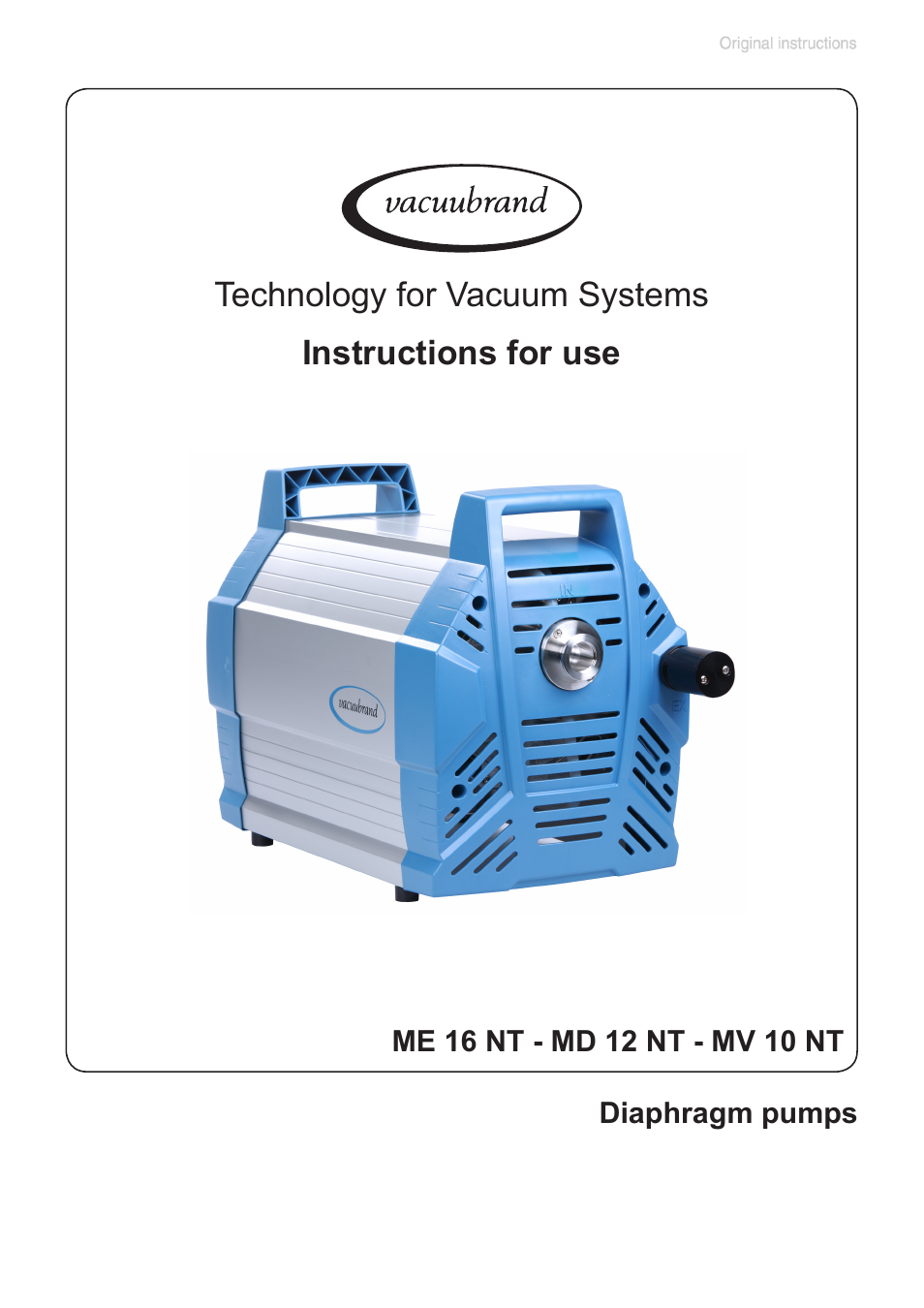 VACUUBRAND MV 10 NT User Manual | 70 pages