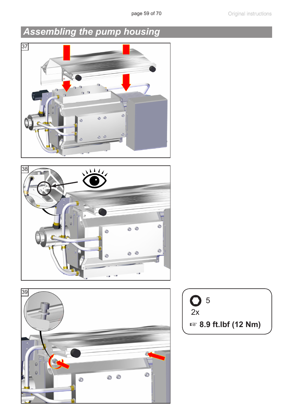 Assembling the pump housing | VACUUBRAND MV 10 NT User Manual | Page 59 / 70