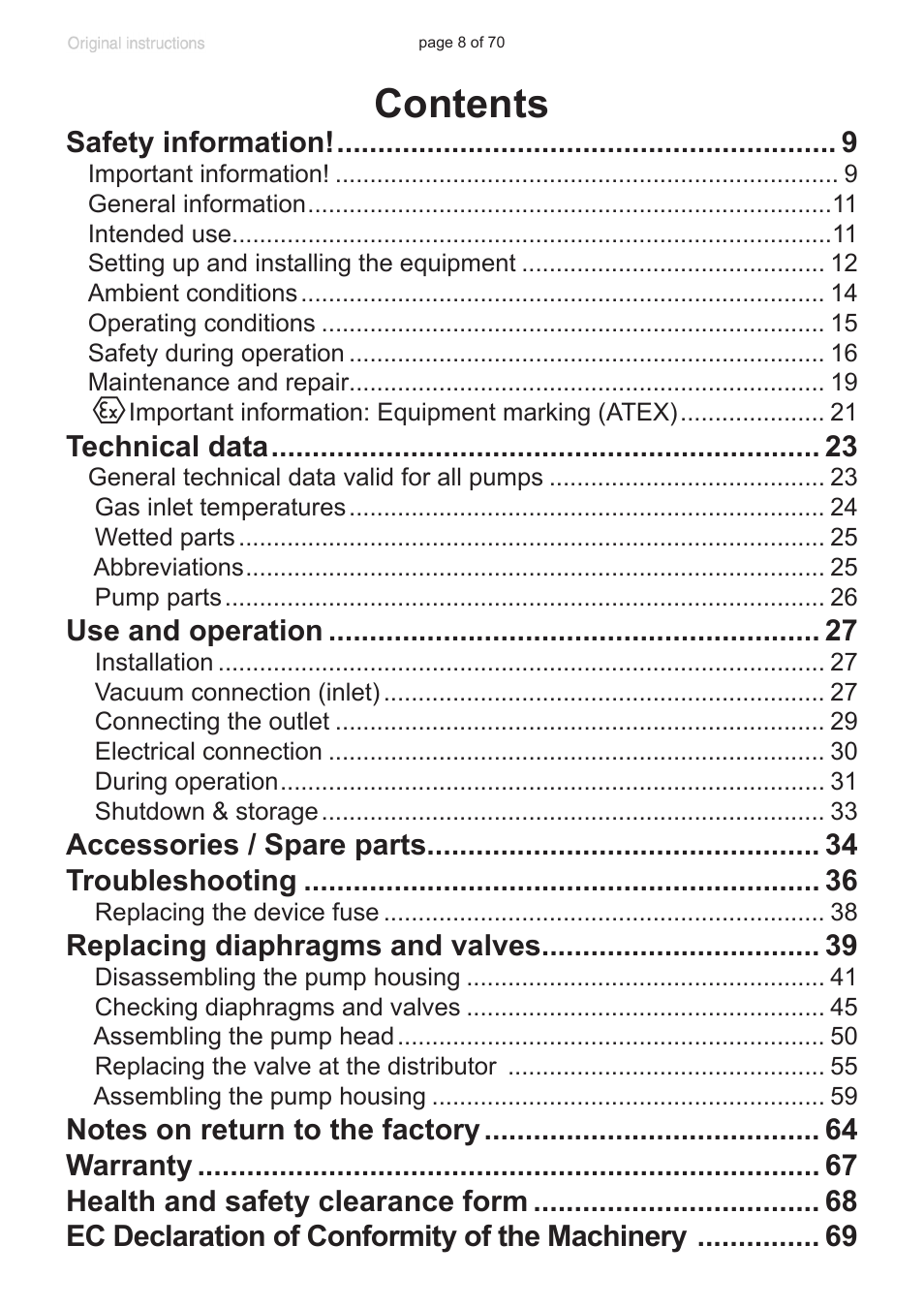 VACUUBRAND MV 10 NT User Manual | Page 8 / 70