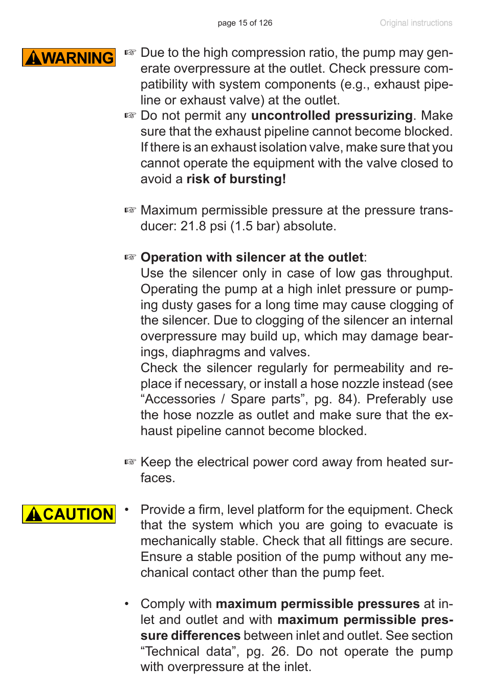 VACUUBRAND MV 10 NT VARIO User Manual | Page 15 / 126