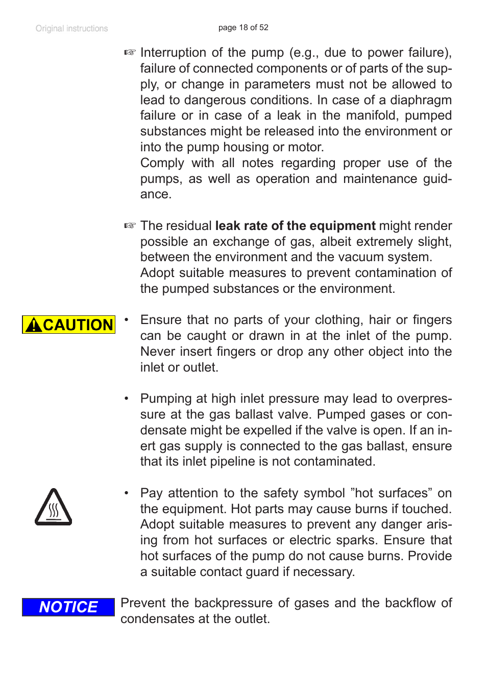 Notice | VACUUBRAND MZ 8C User Manual | Page 18 / 52