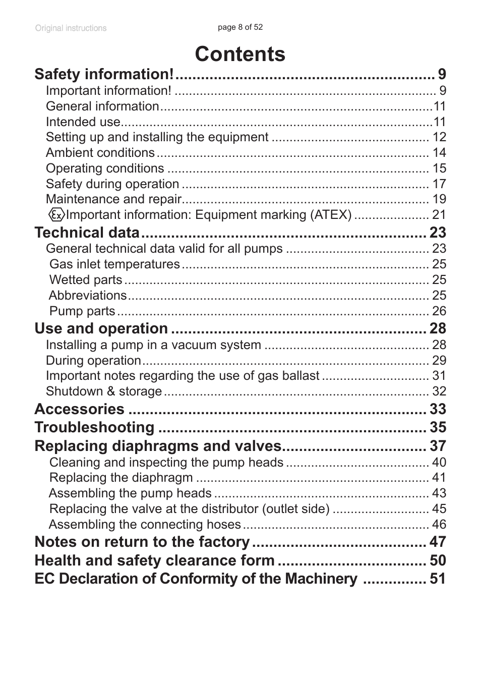 VACUUBRAND MZ 8C User Manual | Page 8 / 52