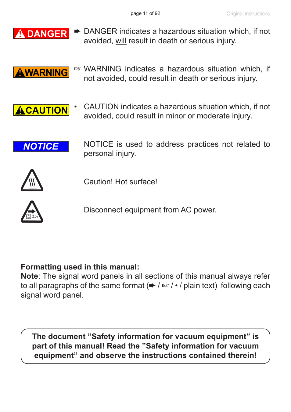 Notice | VACUUBRAND MV 10C NT + EK User Manual | Page 11 / 92