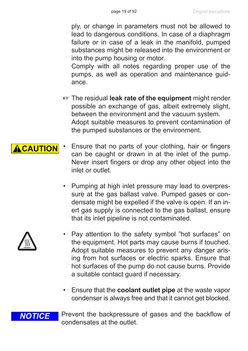 Notice | VACUUBRAND MV 10C NT + EK User Manual | Page 19 / 92