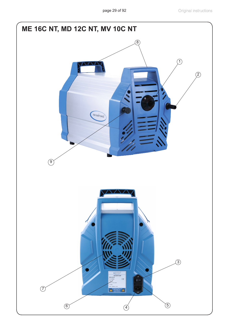 VACUUBRAND MV 10C NT + EK User Manual | Page 29 / 92