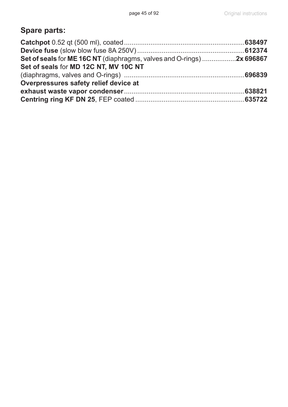 VACUUBRAND MV 10C NT + EK User Manual | Page 45 / 92