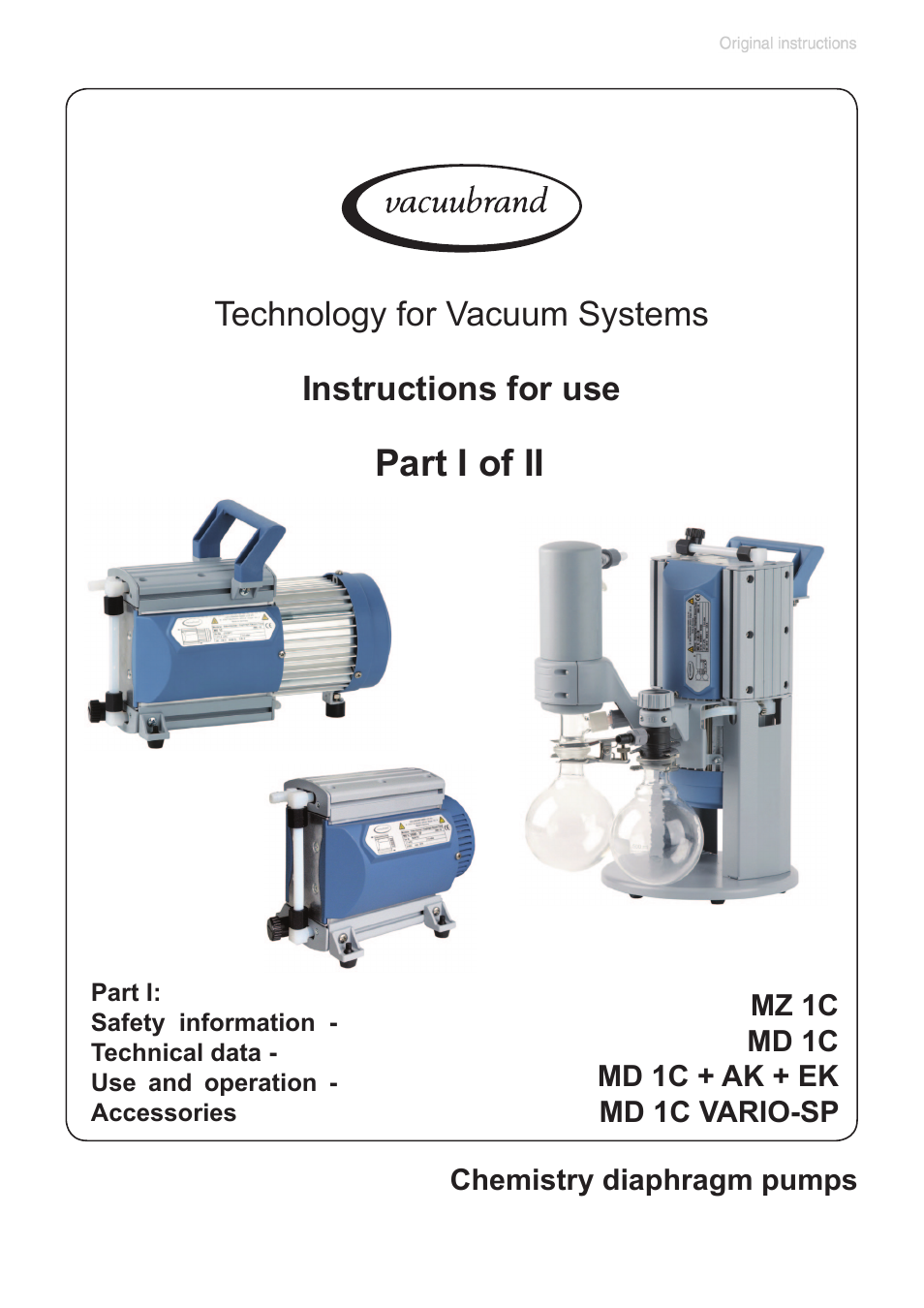 VACUUBRAND MD 1C VARIO-SP User Manual | 87 pages