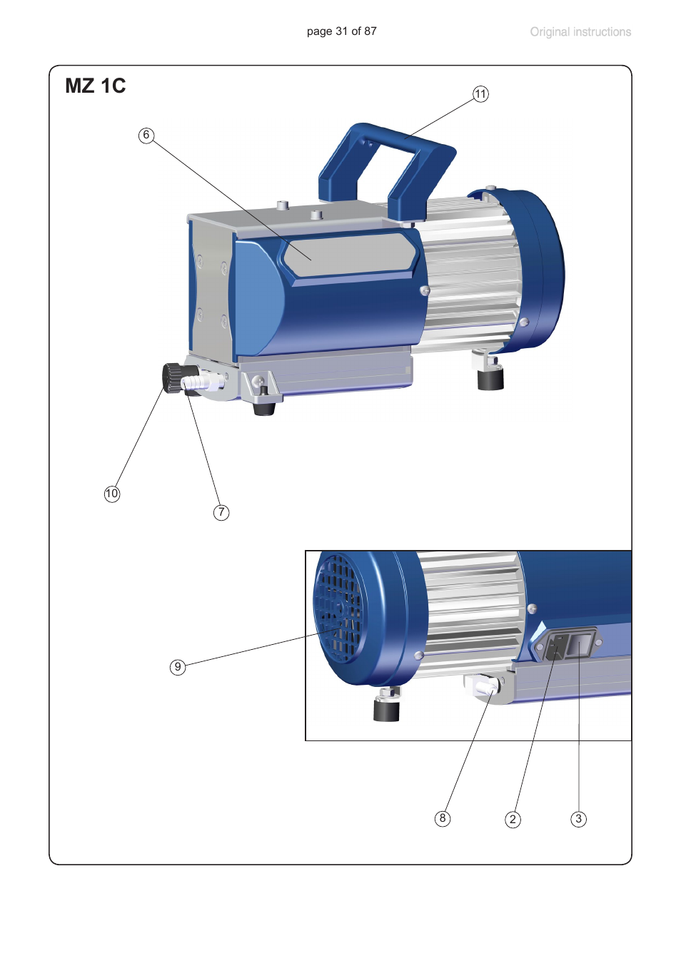 Mz 1c | VACUUBRAND MD 1C VARIO-SP User Manual | Page 31 / 87