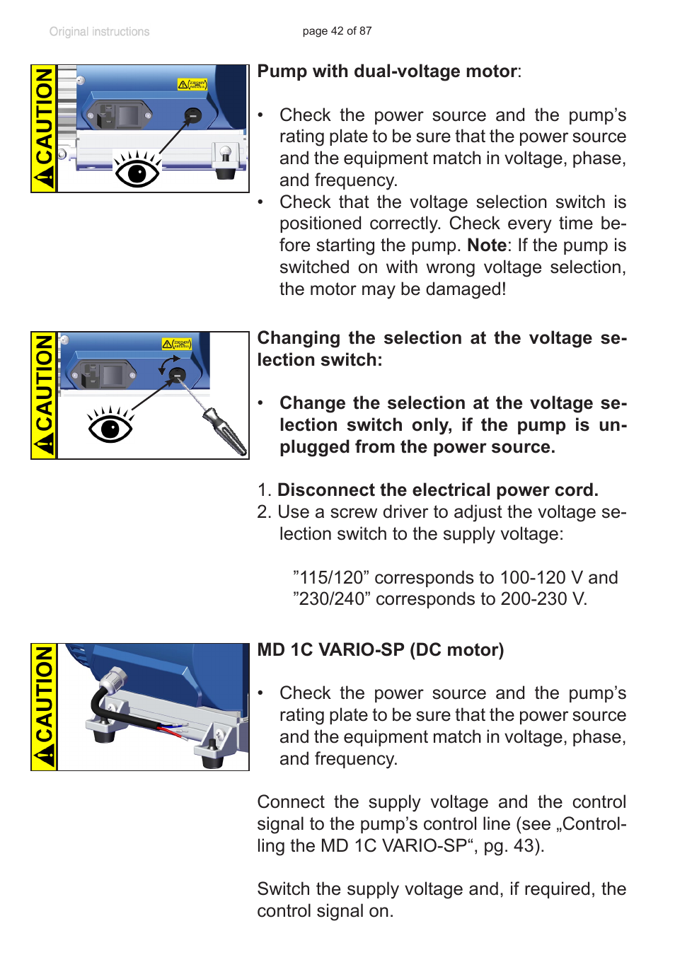 VACUUBRAND MD 1C VARIO-SP User Manual | Page 42 / 87