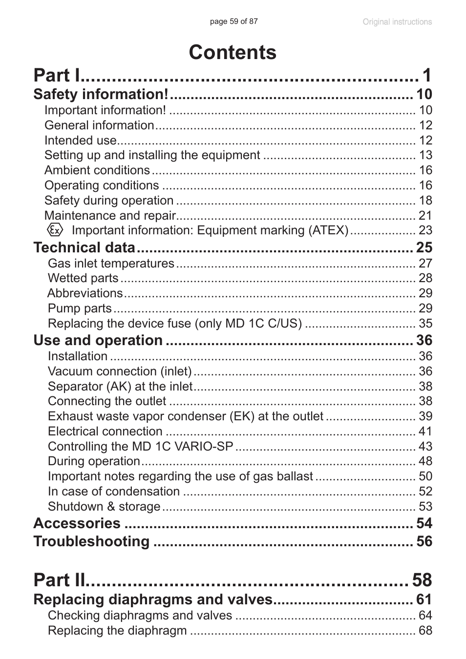 VACUUBRAND MD 1C VARIO-SP User Manual | Page 59 / 87