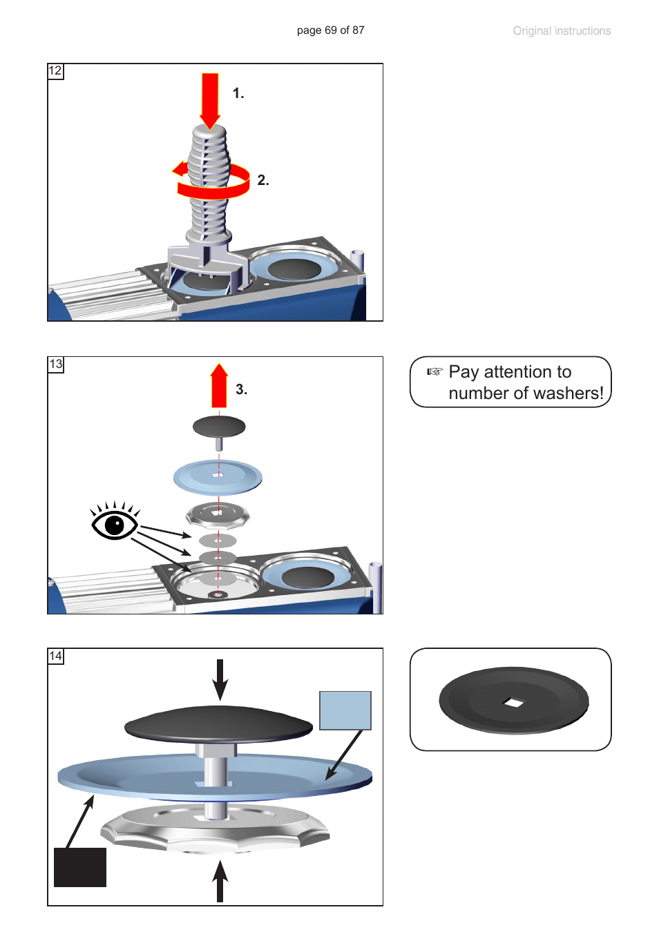 Pay attention to number of washers | VACUUBRAND MD 1C VARIO-SP User Manual | Page 69 / 87