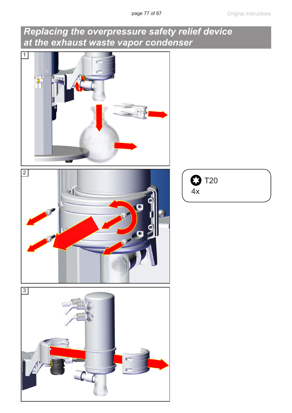 Replacing the overpressure safety relief device | VACUUBRAND MD 1C VARIO-SP User Manual | Page 77 / 87