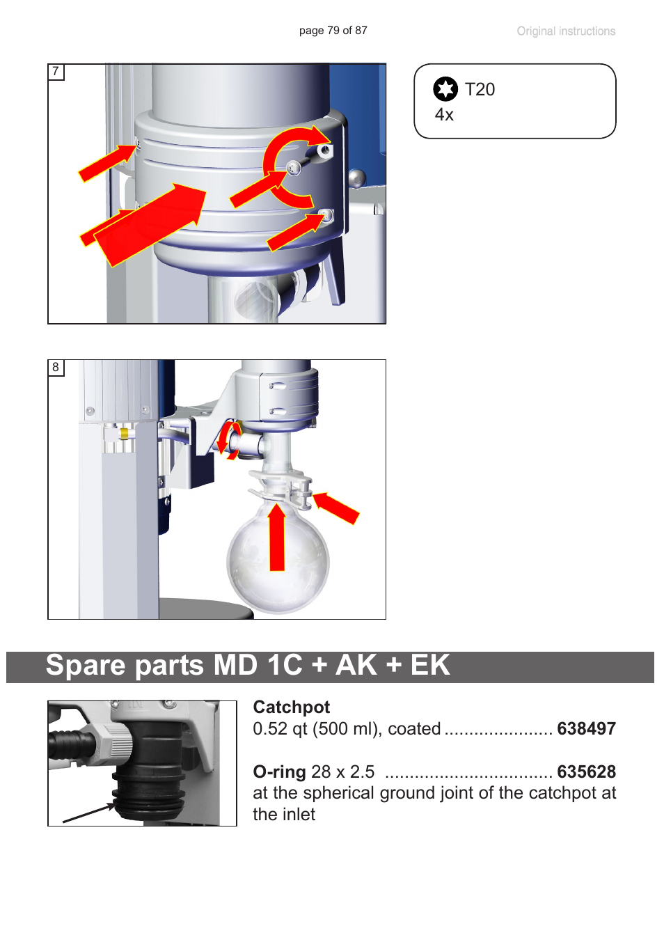 Spare parts md 1c + ak + ek | VACUUBRAND MD 1C VARIO-SP User Manual | Page 79 / 87