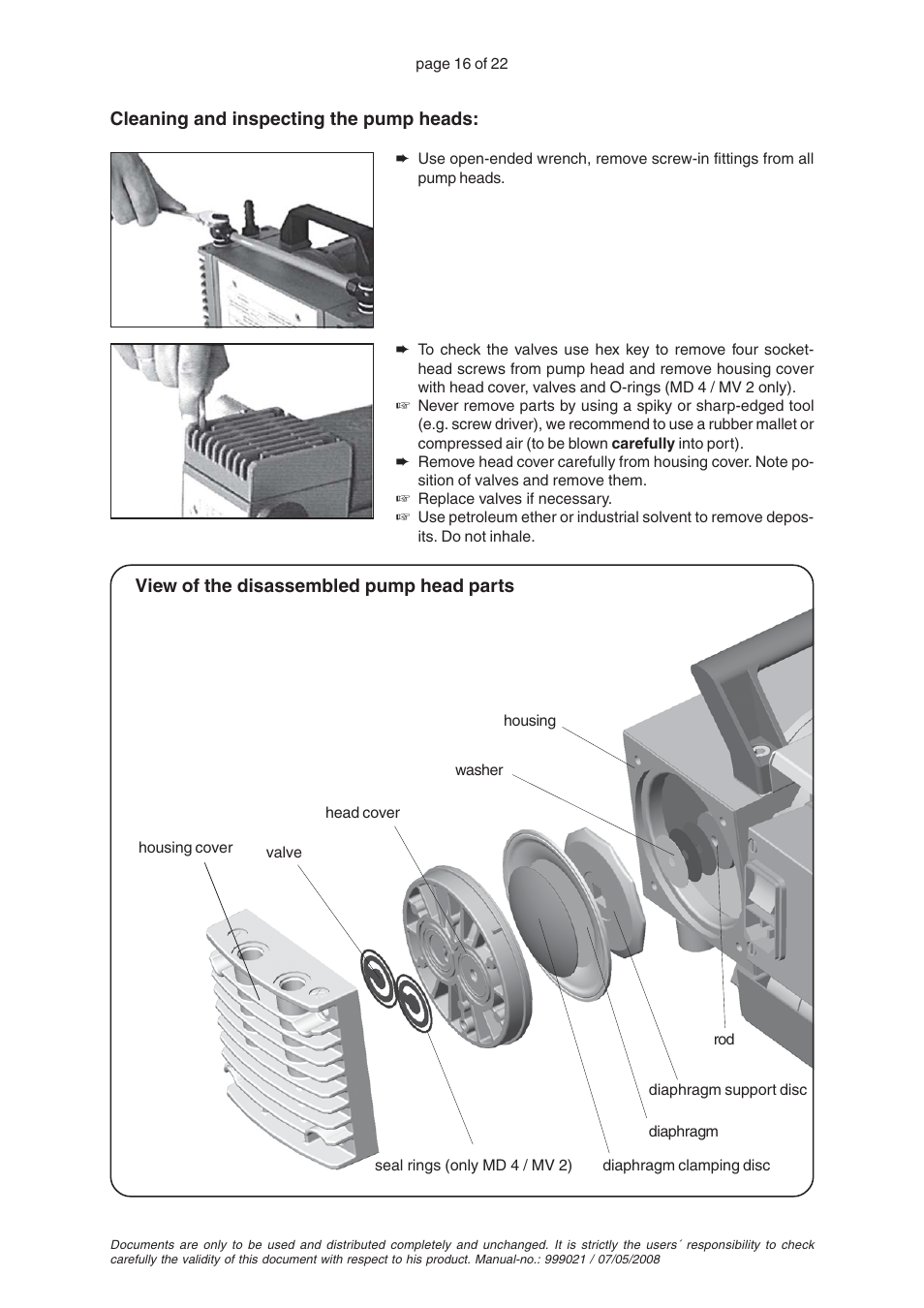 VACUUBRAND MZ 4 User Manual | Page 16 / 22