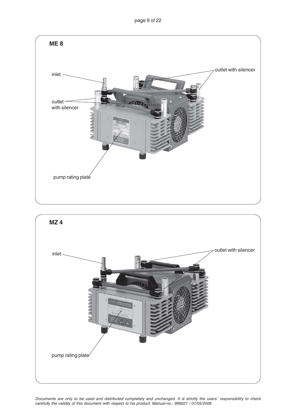 VACUUBRAND MZ 4 User Manual | Page 9 / 22