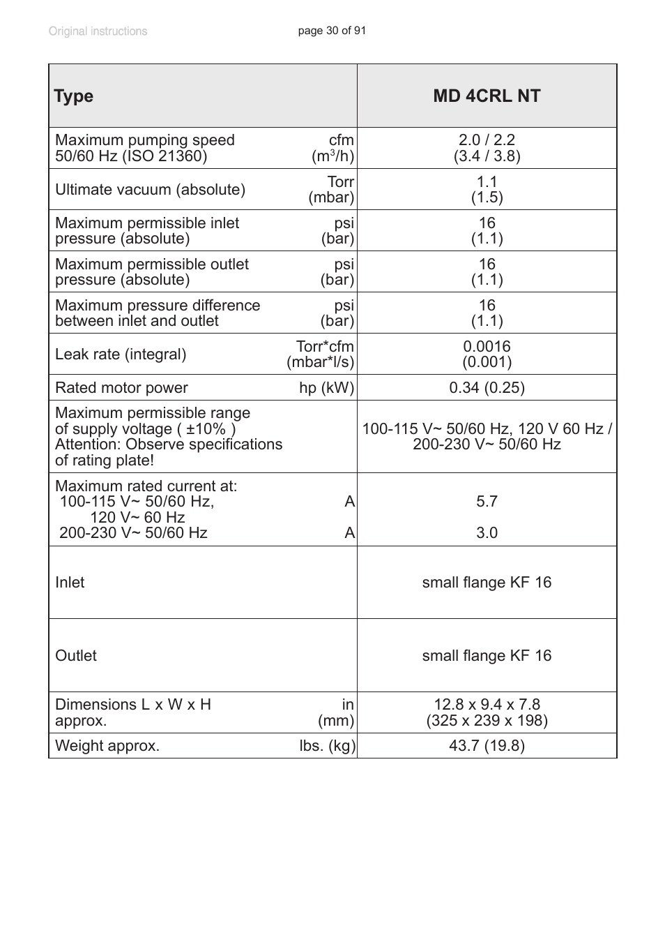 VACUUBRAND MZ 2S NT User Manual | Page 30 / 91