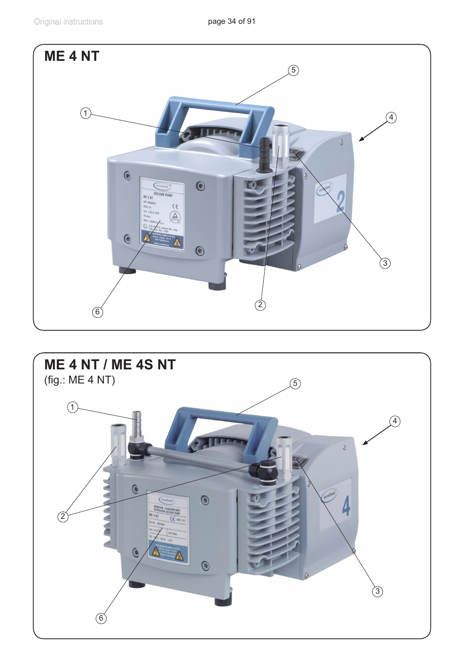 Me 4 nt, Me 4 nt / me 4s nt, Fig.: me 4 nt) | VACUUBRAND MZ 2S NT User Manual | Page 34 / 91