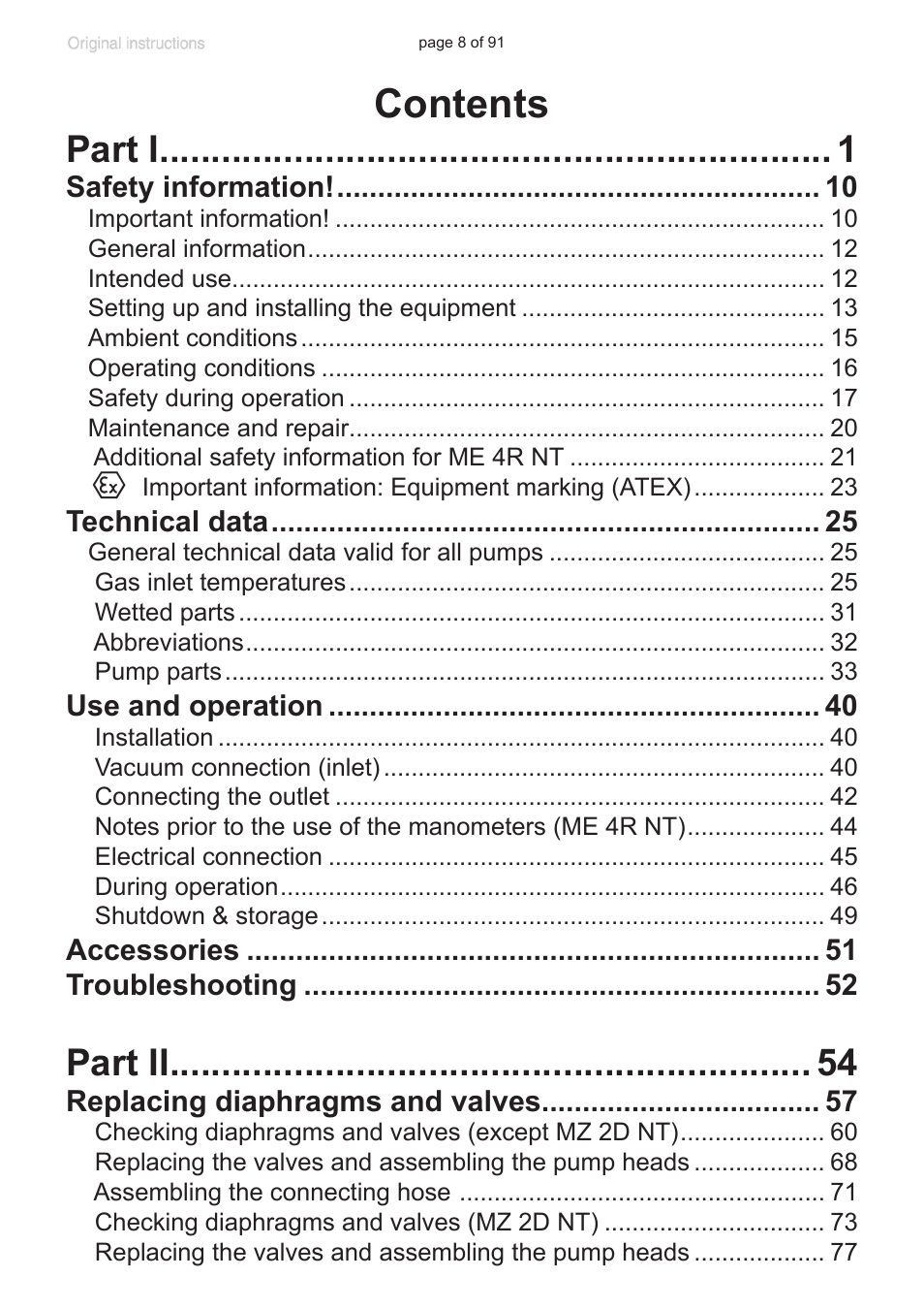 VACUUBRAND MZ 2S NT User Manual | Page 8 / 91