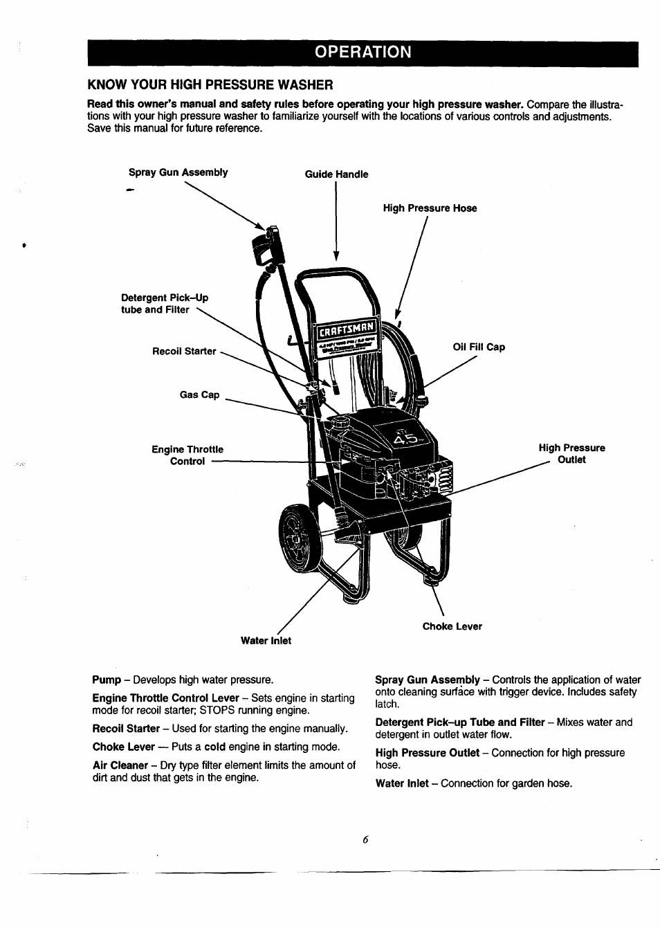 Operation | Craftsman 580.761800 User Manual | Page 6 / 28