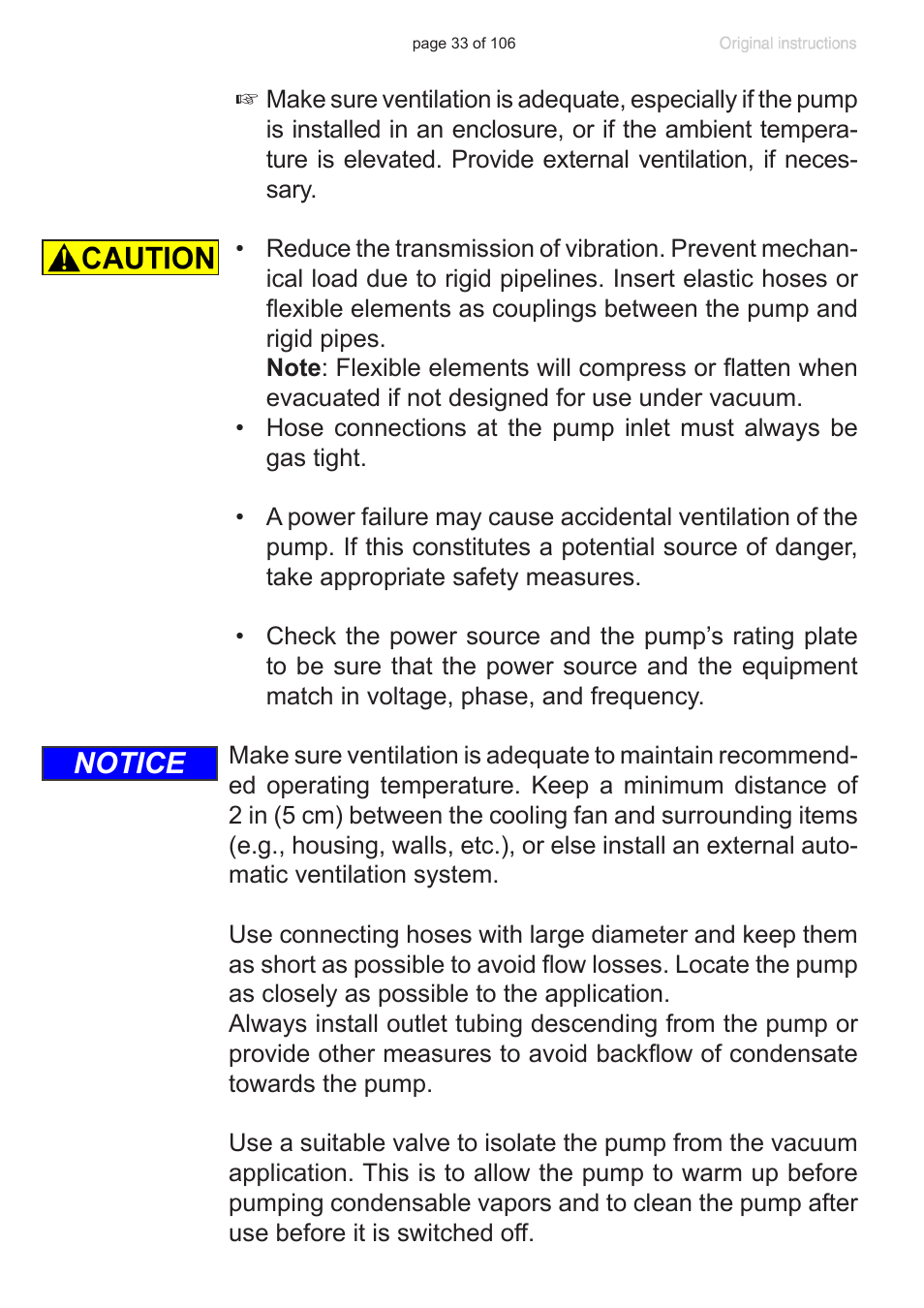 Notice | VACUUBRAND MV 2 NT VARIO User Manual | Page 33 / 106