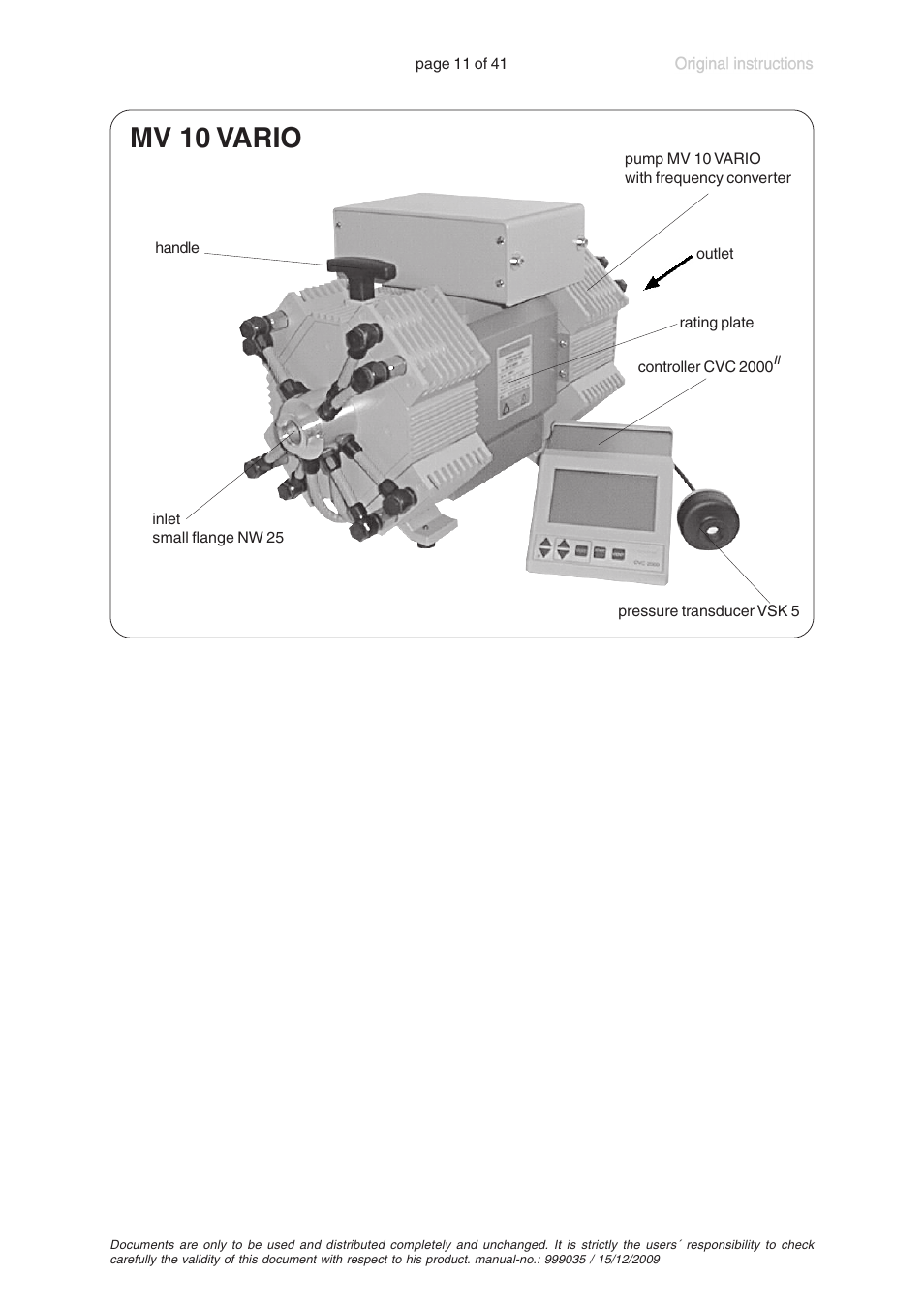 Mv 10 vario | VACUUBRAND MV 2 VARIO User Manual | Page 11 / 41