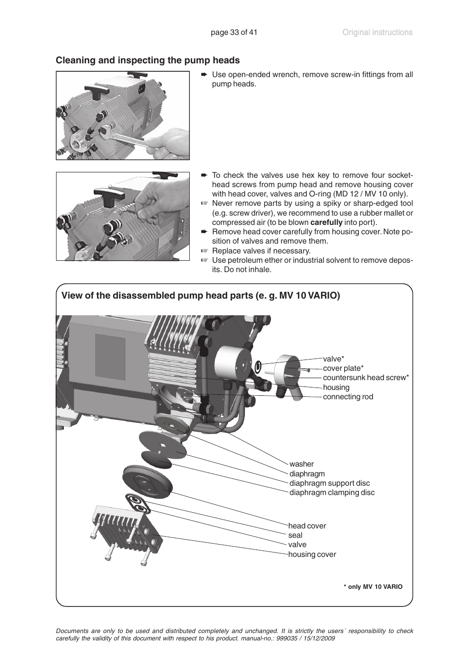 VACUUBRAND MV 2 VARIO User Manual | Page 33 / 41