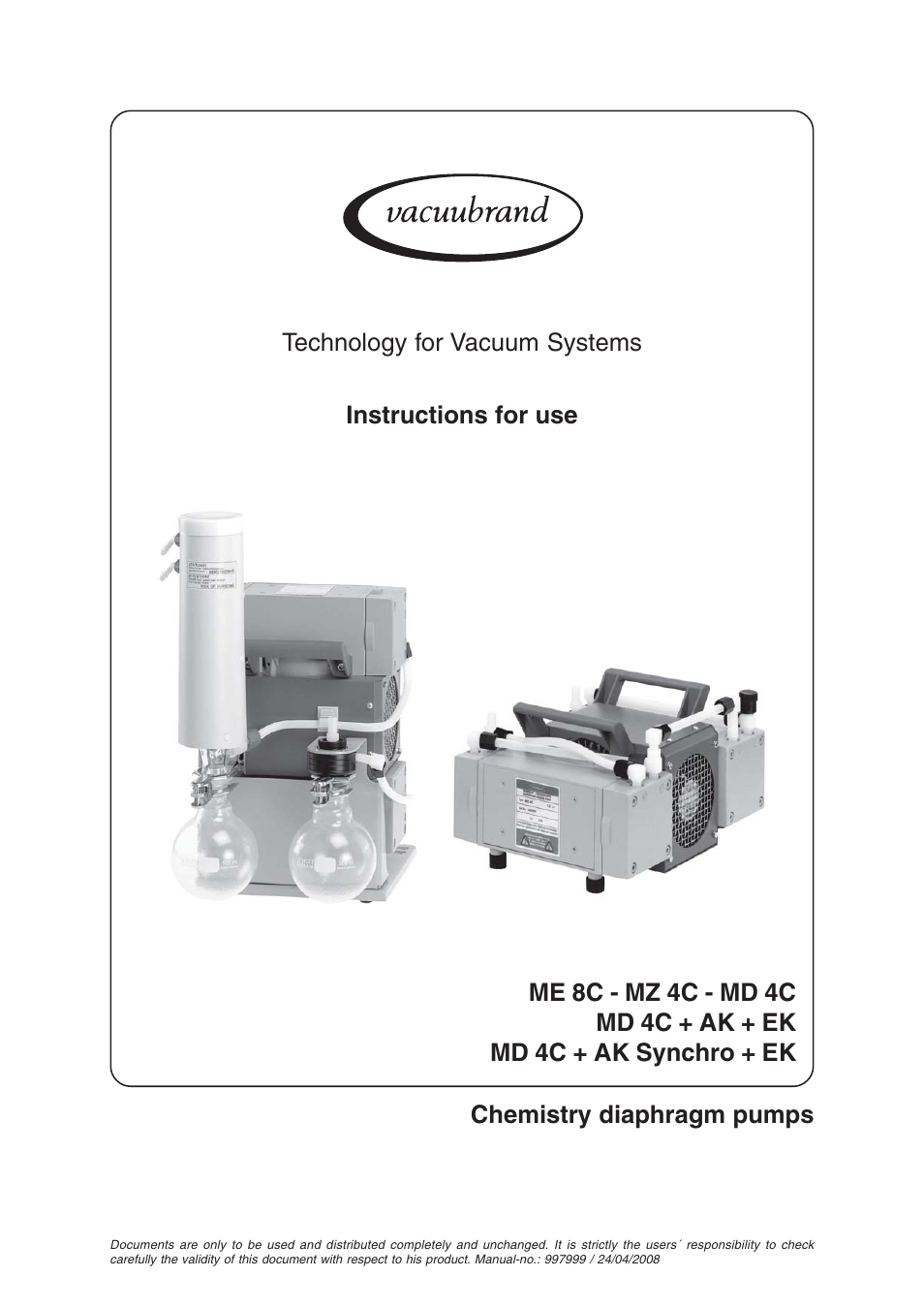 VACUUBRAND MZ 4C User Manual | 28 pages