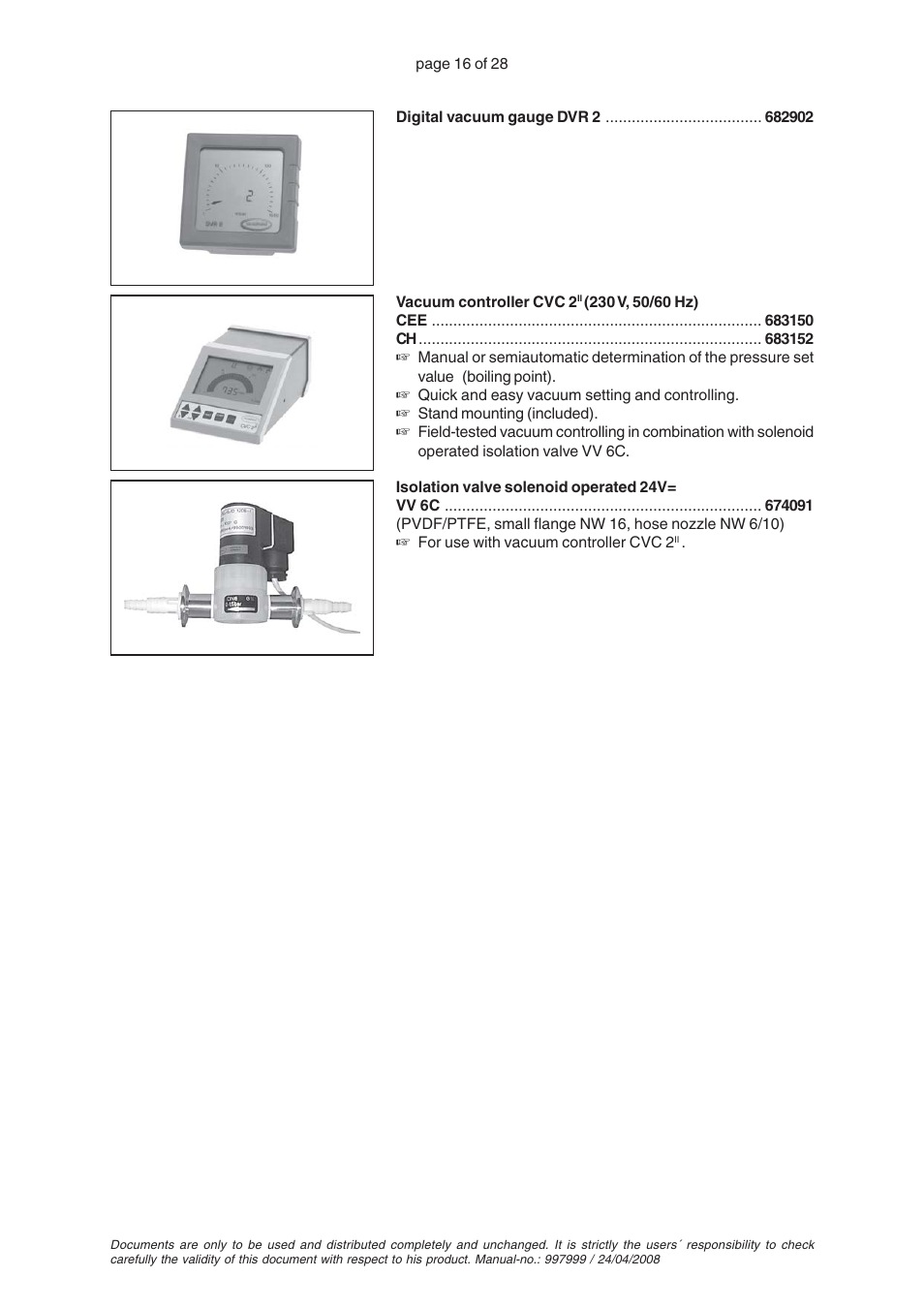 VACUUBRAND MZ 4C User Manual | Page 16 / 28