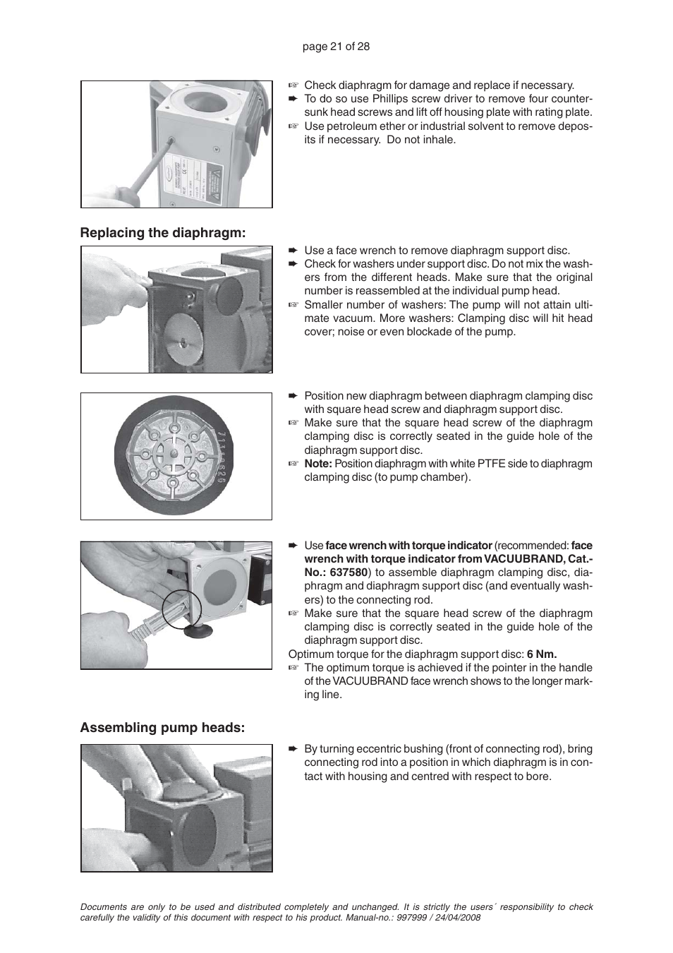 VACUUBRAND MZ 4C User Manual | Page 21 / 28