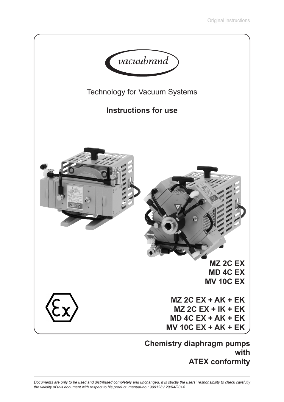 VACUUBRAND MZ 2C EX +IK+EK User Manual | 75 pages