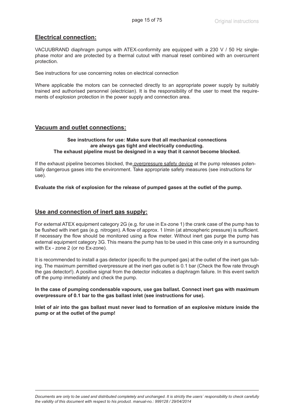 VACUUBRAND MZ 2C EX +IK+EK User Manual | Page 15 / 75