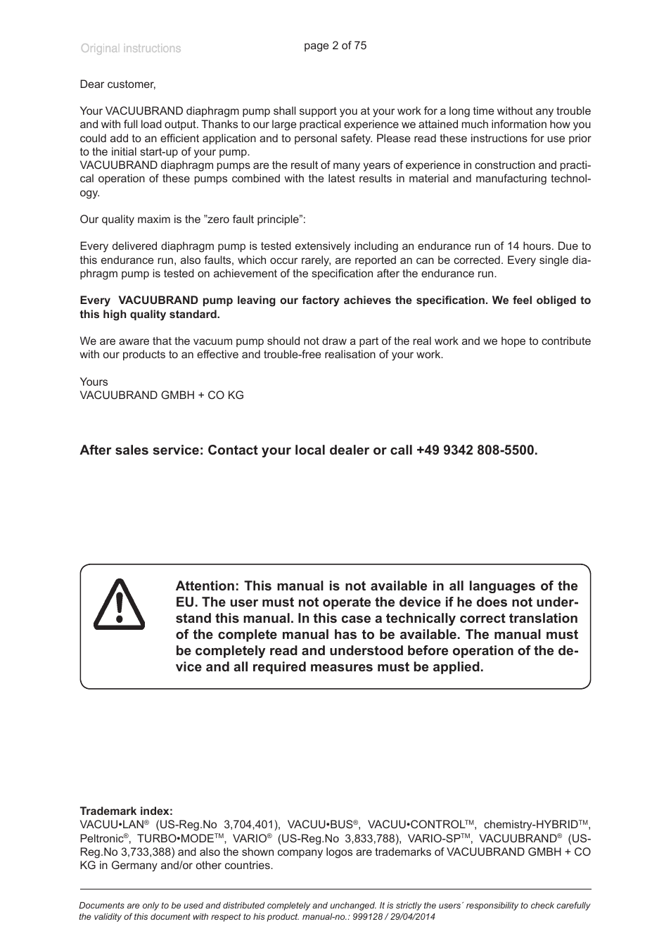 VACUUBRAND MZ 2C EX +IK+EK User Manual | Page 2 / 75
