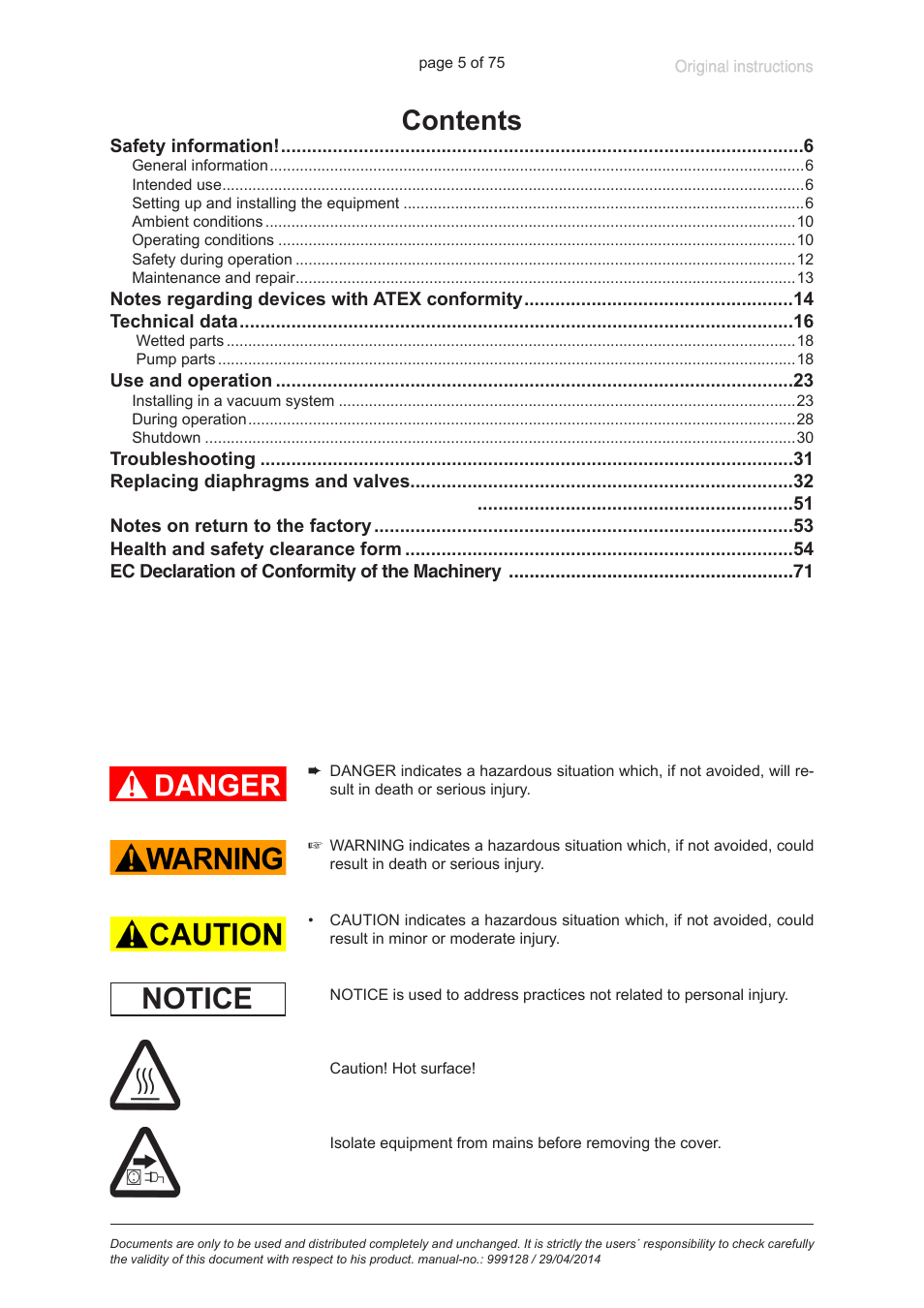 VACUUBRAND MZ 2C EX +IK+EK User Manual | Page 5 / 75