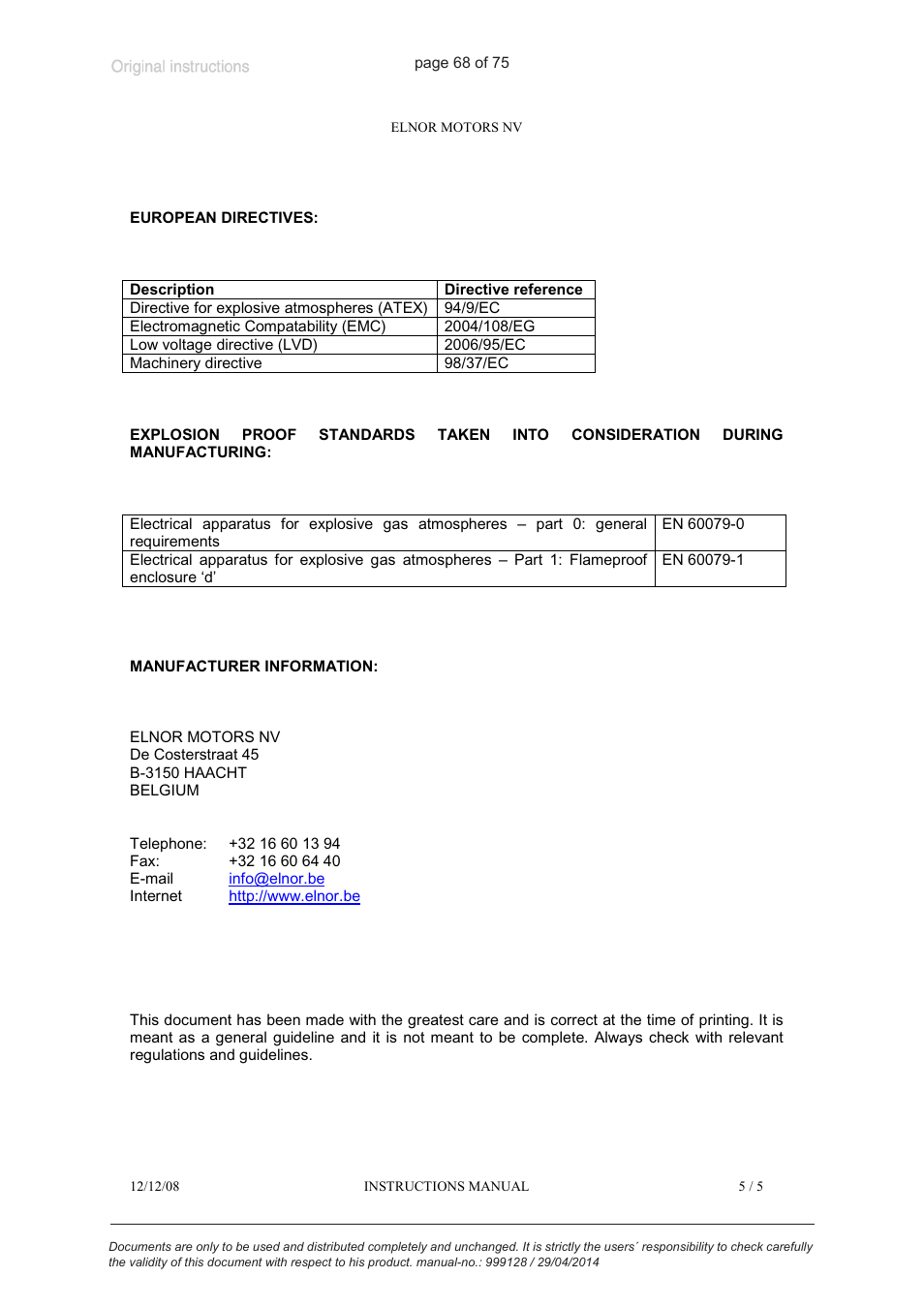 VACUUBRAND MZ 2C EX +IK+EK User Manual | Page 68 / 75