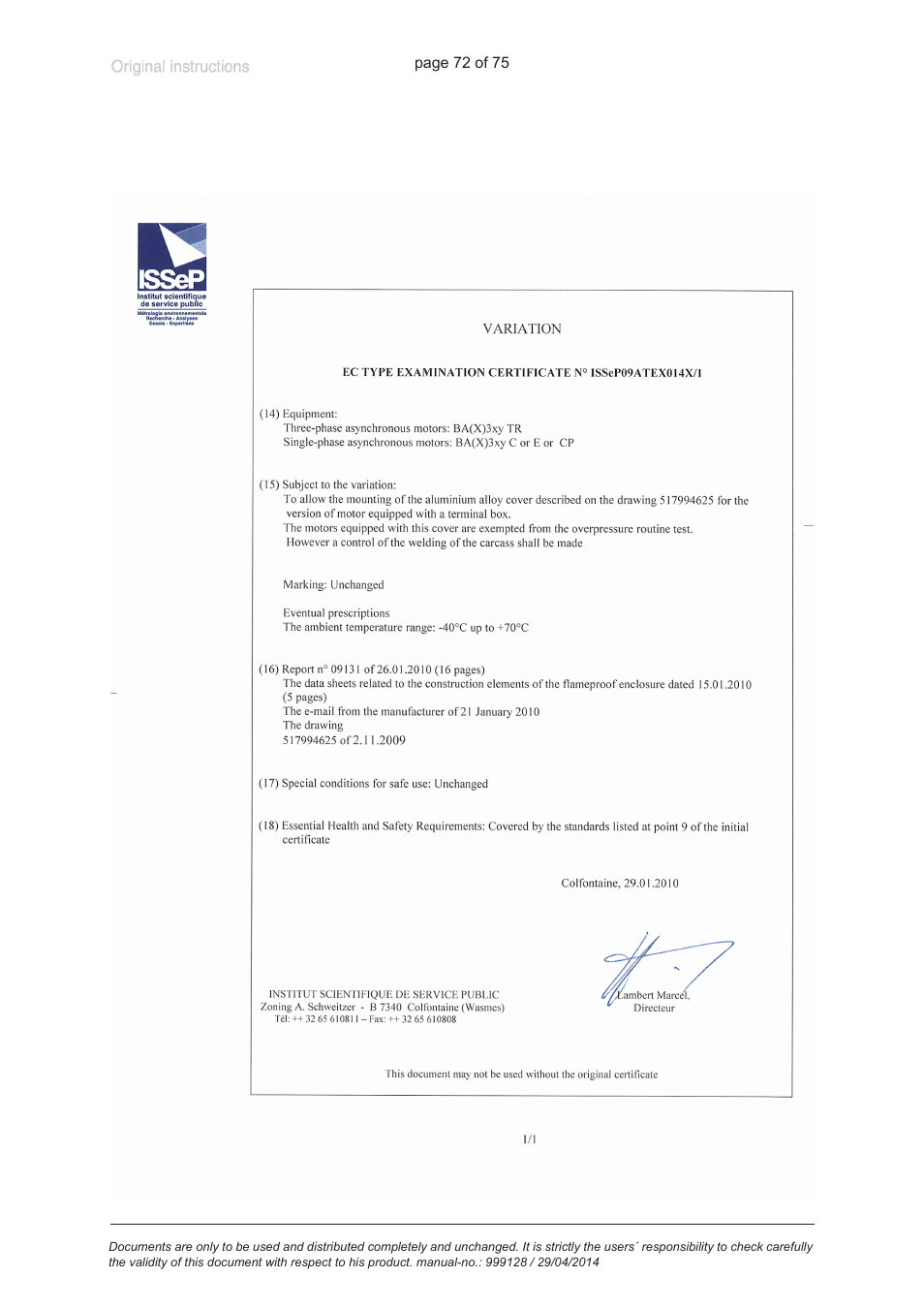 VACUUBRAND MZ 2C EX +IK+EK User Manual | Page 72 / 75