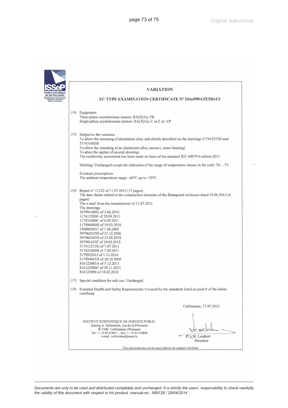 VACUUBRAND MZ 2C EX +IK+EK User Manual | Page 73 / 75