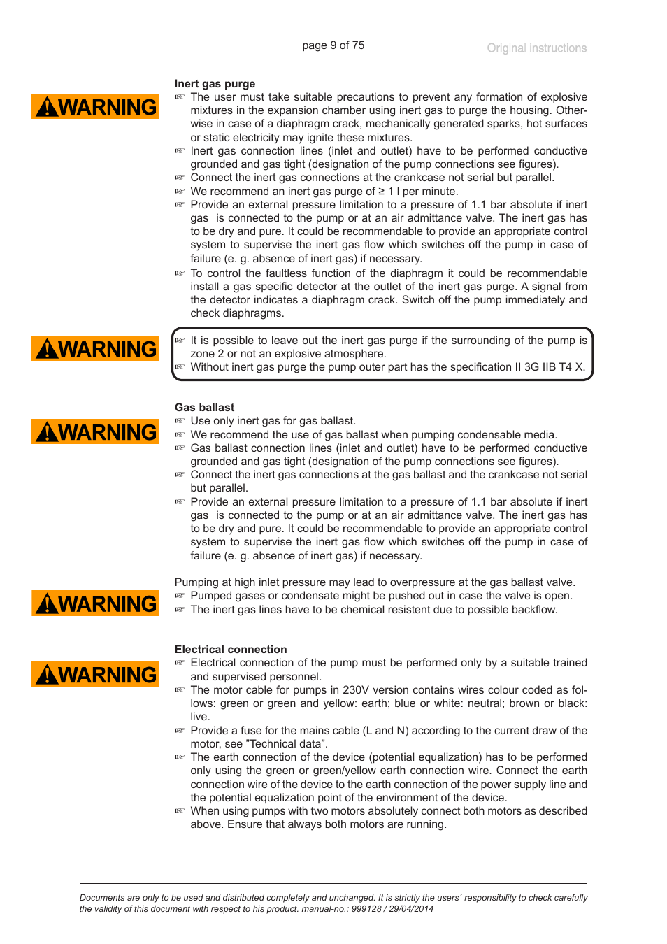 VACUUBRAND MZ 2C EX +IK+EK User Manual | Page 9 / 75