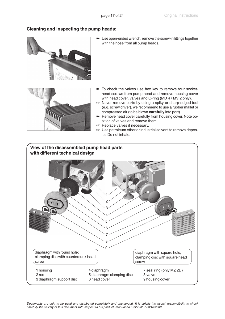 VACUUBRAND MZ 2D User Manual | Page 17 / 24