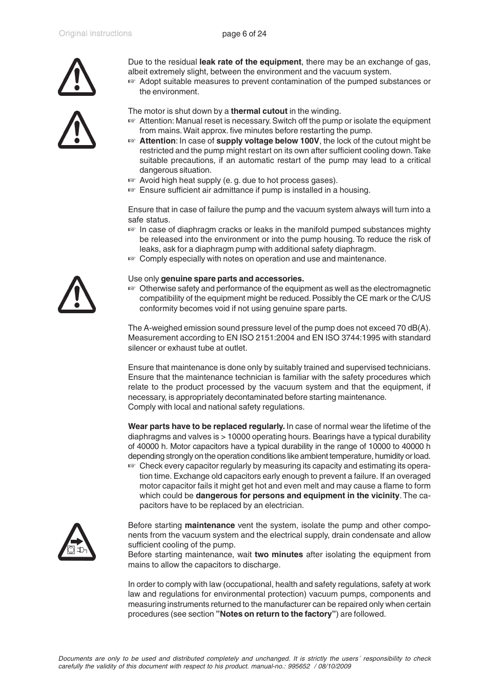 VACUUBRAND MZ 2D User Manual | Page 6 / 24